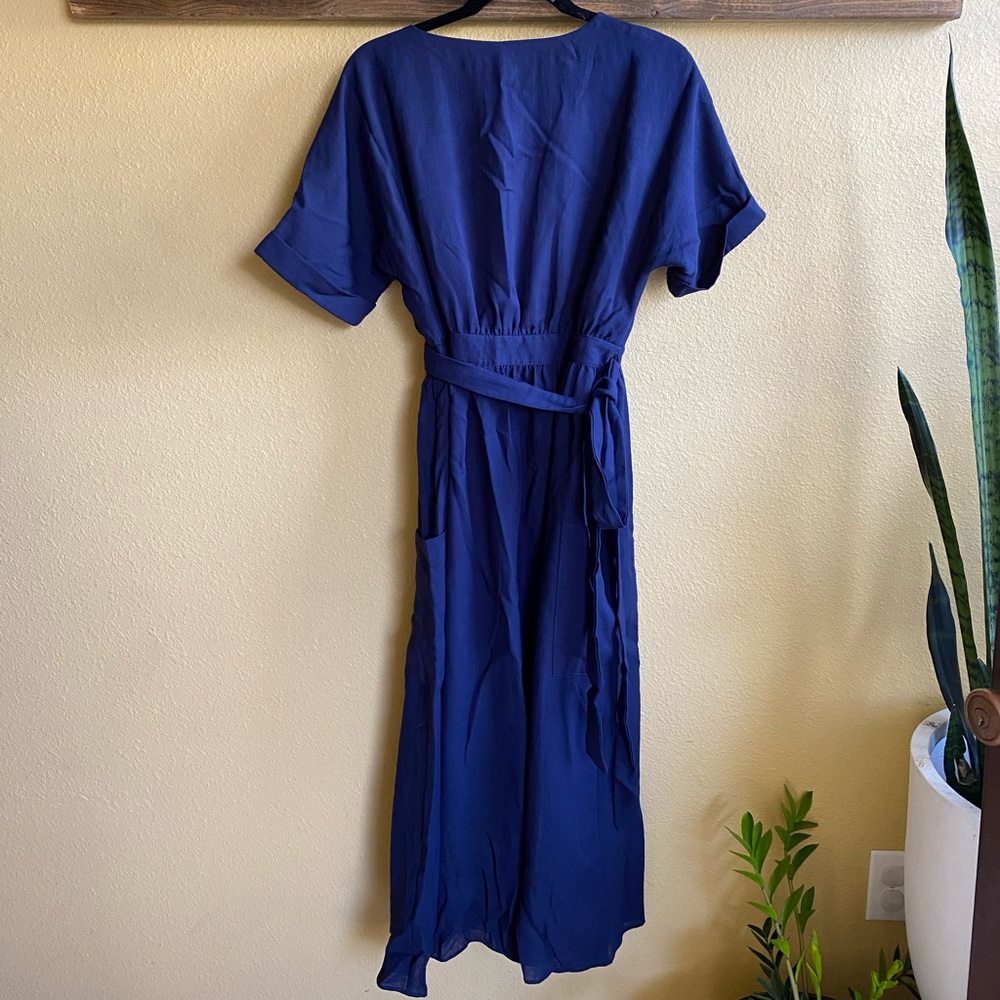 New Navy Blue Midi Dress